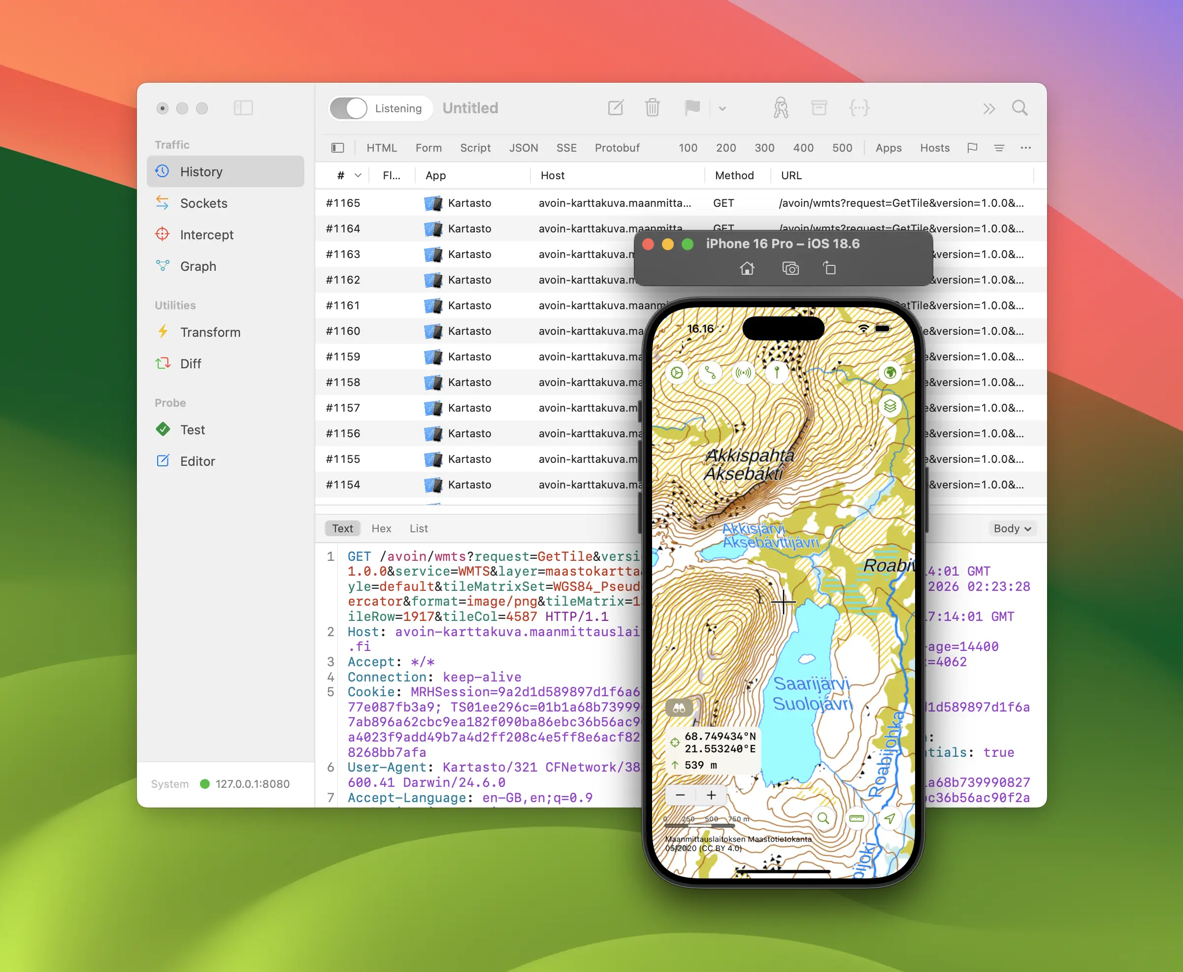 Debug iOS Simulator Traffic